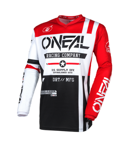 Мотокрос блуза O`NEAL ELEMENT WARHAWK BLACK/WHITE/RED