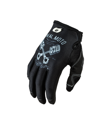 Мотокрос ръкавици O'NEAL MAYHEM PISTONS II BLACK/WHITE