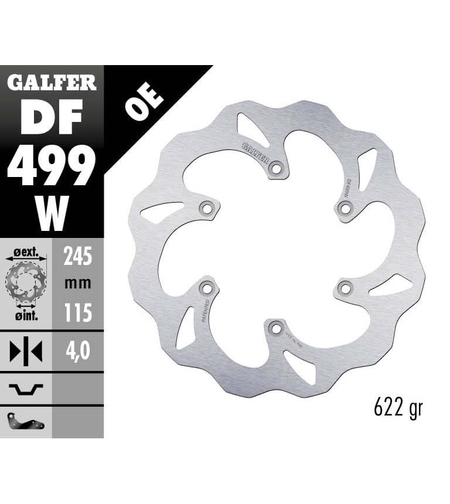 Заден спирачен диск Galfer WAVE FIXED 245X4MM DF499W