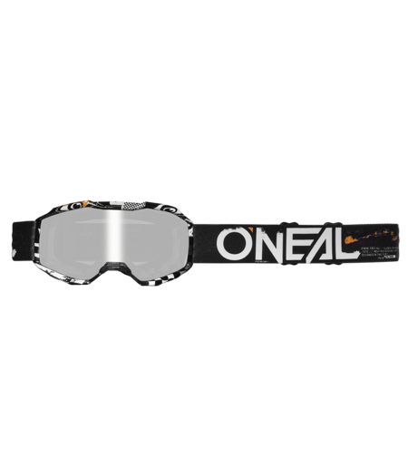Детски крос очила O'NEAL B-10 ATTACK BLACK/WHITE - SILVER MIRROR V.24