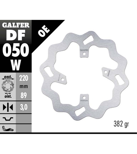 Преден спирачен диск Galfer WAVE FIXED  DISC WAVE FIXED 220x3mm DF050W