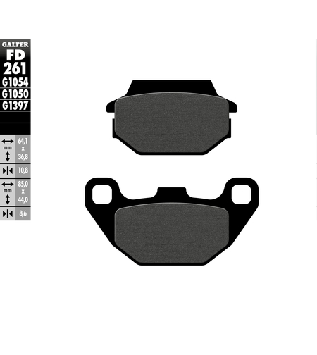 Предни/Задни мото накладки Galfer SEMI METAL FD261G1054