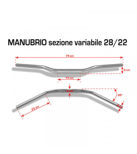 КОРМИЛО BARRACUDA HANDLEBAR 28/22 SILVER