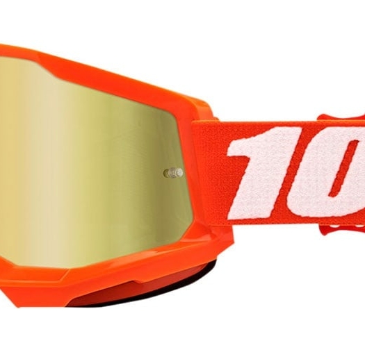 Мотокрос очила 100% STRATA2 ORANGE-MIRROR GOLD