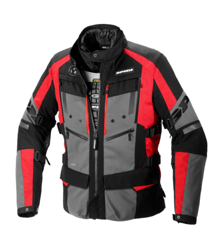 Текстилно мото яке SPIDI 4 SEASON EVO BLACK/FLUO RED