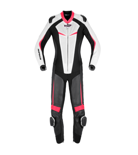 Дамски кожен мото екип SPIDI TRACK PERF PRO Black/Fuchsia