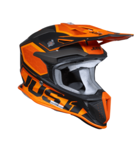 Mотокрос каска Just1 J-18 F Hexa Orange/Titanium/Black