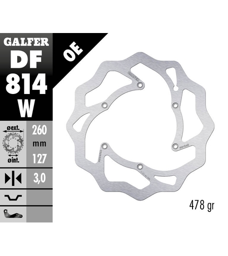 Преден спирачен диск Galfer WAVE FIXED 260x3mm DF814W