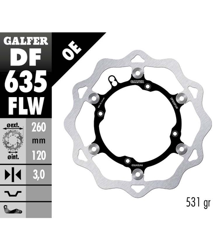Плаващ преден спирачен диск Galfer WAVE FLOATING (C. STEEL) DF635FLW