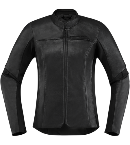 Дамско кожено мото яке ICON OVERLORD LEATHER - BLACK