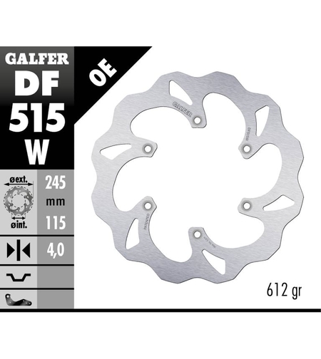 Заден спирачен диск Galfer WAVE FIXED 245x4mm DF515W
