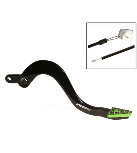 Заден лост за спирачка RFX Pro ST Rear Brake Lever (Black/Green) - Kawasaki KXF450 06-25