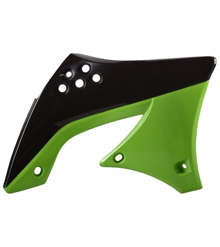 Пластмасови капаци за радиатор Polisport Kawasaki KX450F (10/11) - 2009-11 Black/Green OEM Color