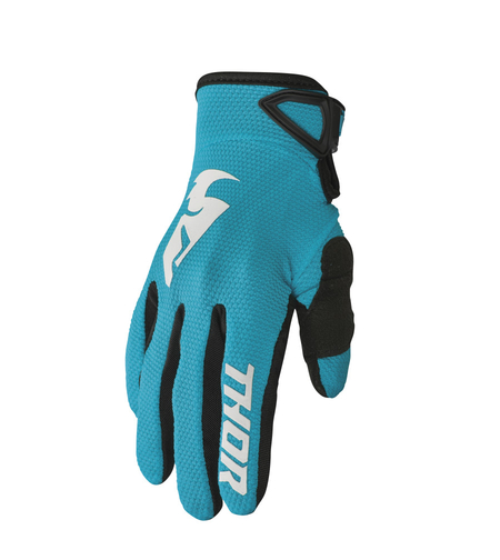 Дамски мотокрос ръкавици THOR WOMEN'S AQUA/VINTAGE WHITE