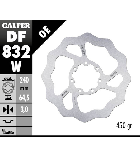 Преден спирачен диск Galfer DISC WAVE FIXED 240x3mm DF832W