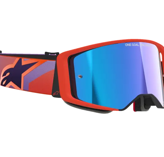 Мотокрос очила ALPINESTARS SUPERTECH VISION CORP CORAL/PURPLE MIRROR BLUE