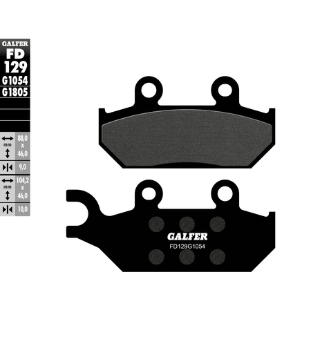 Предни мото накладки Galfer SEMI METAL FD129G1054