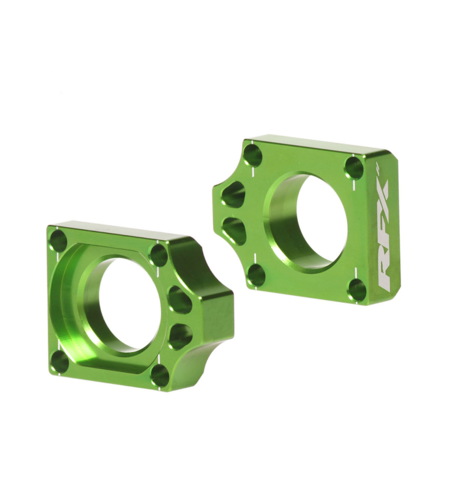 Блок втулка за задна ос RFX Pro Rear Axle Adjuster Blocks Green KX 125/250 03-08 KXF 250F 04-21 / 450F 06-15