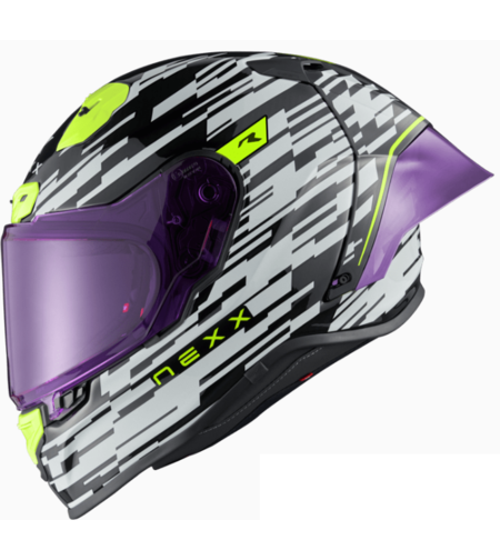 Каска NEXX X.R3R GLITCH RACER WHITE/NEON