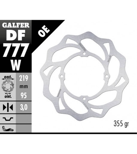 Преден спирачен диск Galfer WAVE FIXED  DISC WAVE FIXED 219x3mm DF777W