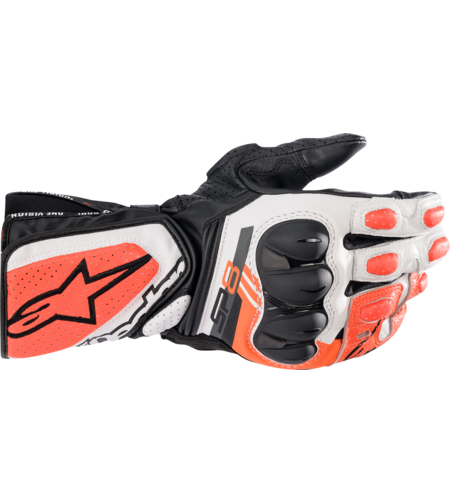 КОЖЕНИ РЪКАВИЦИ ALPINESTARS SP-8 V3 BLACK/WHITE/RED FLUO