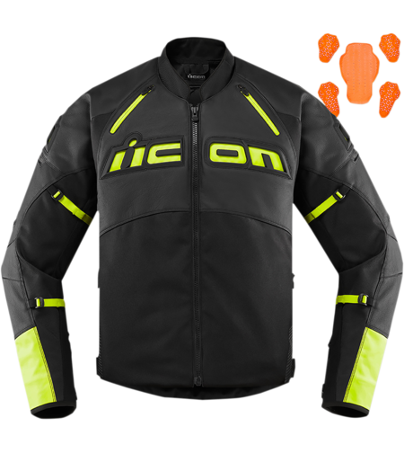 Мото яке ICON CONTRA2 LEATHER HI-VIZ