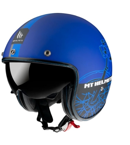 КАСКА ЗА СКУТЕР MT LE MANS 2 CAFE RACER MATT BLUE