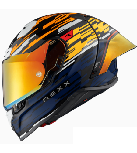 Каска NEXX X.R3R GLITCH RACER ORANGE BLUE