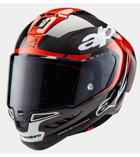 Каска ALPINESTARS Supertech R10 Team Black/Carb/Fluo Red/White