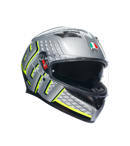 КАСКА  AGV K3 - FORTIFY GREY/BLACK/YELLOW FLUO