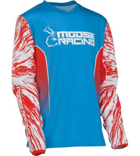 Детска блуза MOOSE RACING AGROID WHITE/RED/BLUE