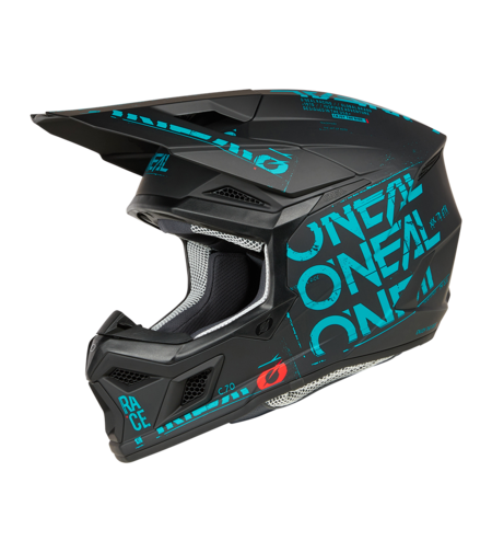 Мотокрос каска O'NEAL 3SERIES STATIC BLACK/TEAL V.25