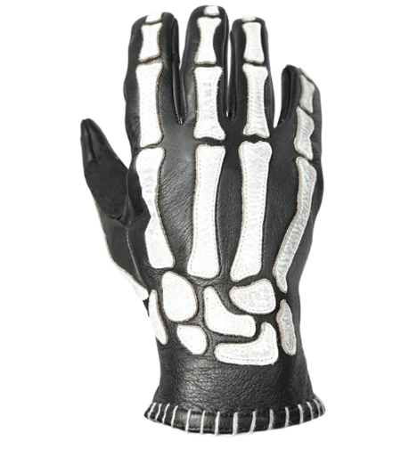 Кожени ръкавици JOHN DOE SKELETOR LEATHER BLACK/WHITE