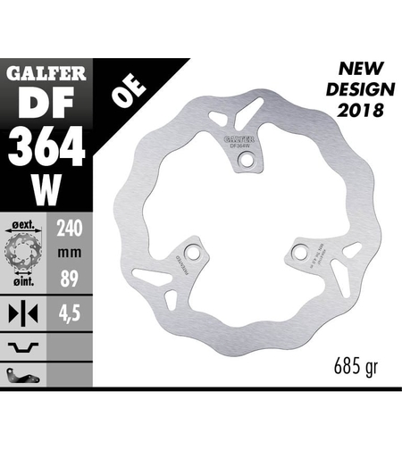 Преден/Заден спирачен диск Galfer WAVE FIXED  DISC WAVE FIXED 240x4,5mm DF364W