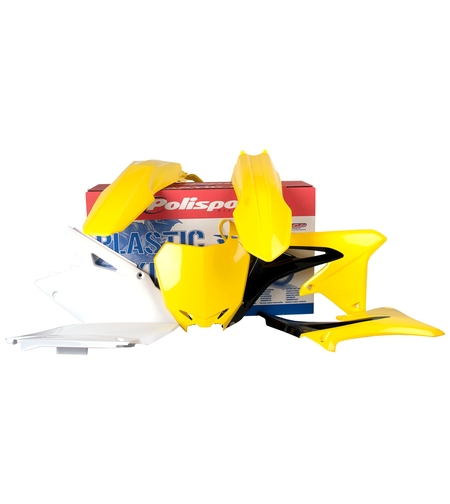 Пластмасов MX кит Polisport за Suzuki RMZ450 2008-17 Yellow/White?Black OEM Color