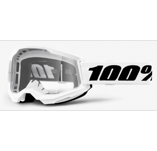 Мотокрос очила 100% GOGGLE STRATA 2 WHITE CLEAR