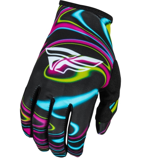 Детски мотокрос ръкавици FLY RACING Lite Warped- Black/Pink/Electric Blue