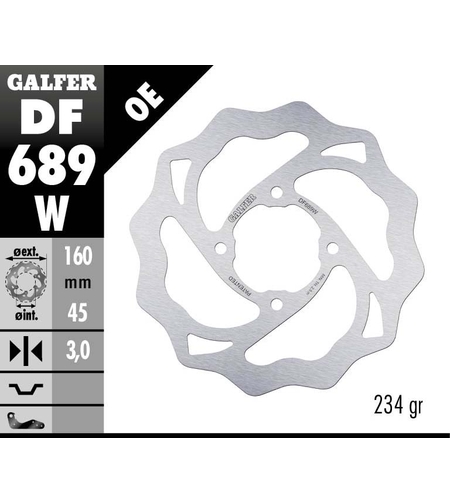 Заден спирачен диск Galfer WAVE FIXED  DISC WAVE FIXED 160x3mm DF689W