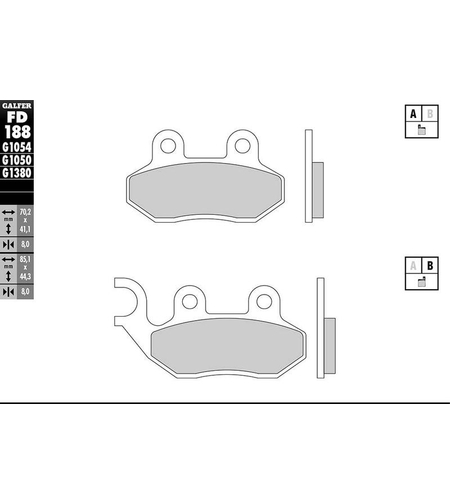 Предни мото накладки Galfer SEMI METAL FD188G1054