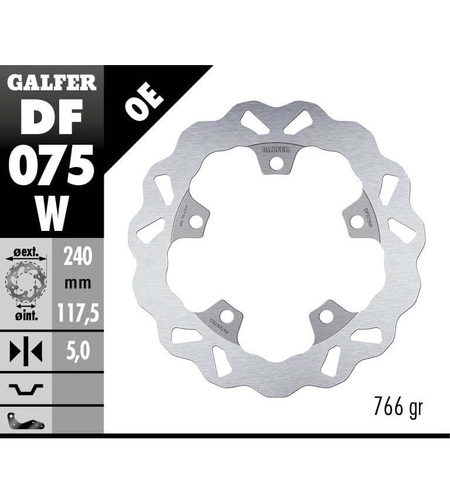 Заден спирачен диск Galfer WAVE FIXED 240x5mm DF075W