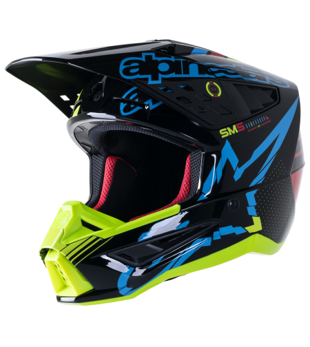 Мотокрос каска ALPINESTARS SM5 ACT BLACK/YELLOW GLOSS