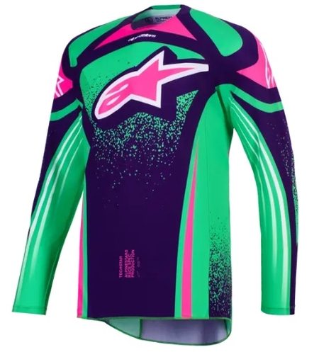 Мотокрос джърси Alpinestars TECHSTAR NOMUR PURPLE/GREEN/PINK