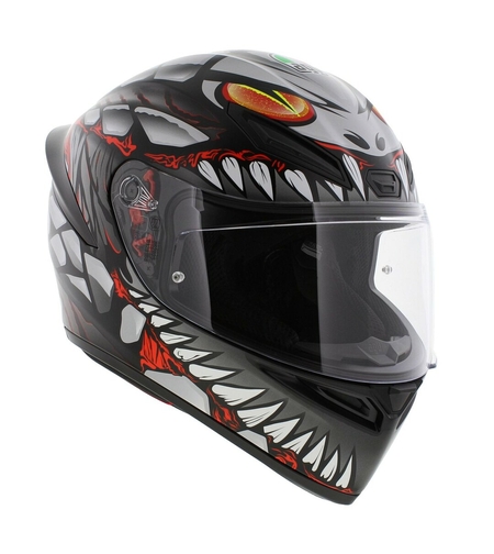 КАСКА K1 S E2206 - LYZARD MATT BLACK/GREY/RED
