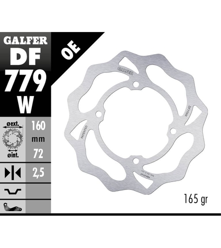 Преден/Заден спирачен диск Galfer WAVE FIXED  DISC WAVE FIXED 160x2,5mm DF779W