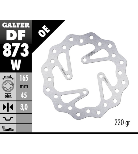 Заден спирачен диск Galfer BRAKE TRACK WAVE 165x3mm DF873W