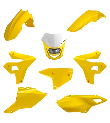 Комплект рестайлинг пластмаси + фар POLISPORT Restyling Kit Suzuki DR-Z400 (2000-24) Yellow
