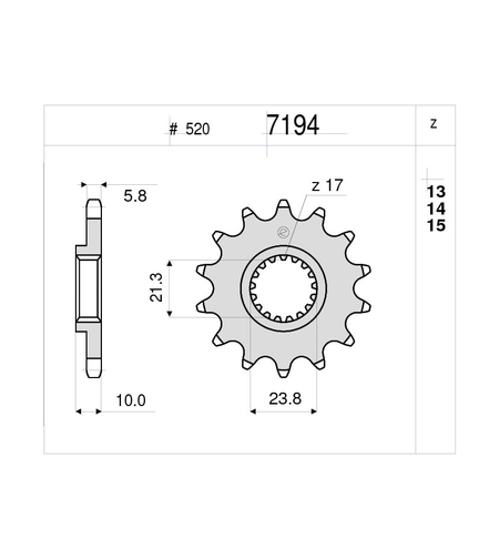 Предно зъбчато колело (пиньон) TROFEO 367194Z13