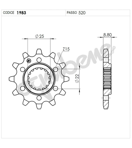 Предно зъбчато колело (пиньон) TROFEO 361983Z14