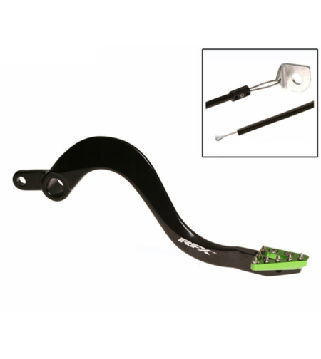 Заден лост за спирачка RFX Pro ST Rear Brake Lever (Black/Green) - Kawasaki KX125 04-08