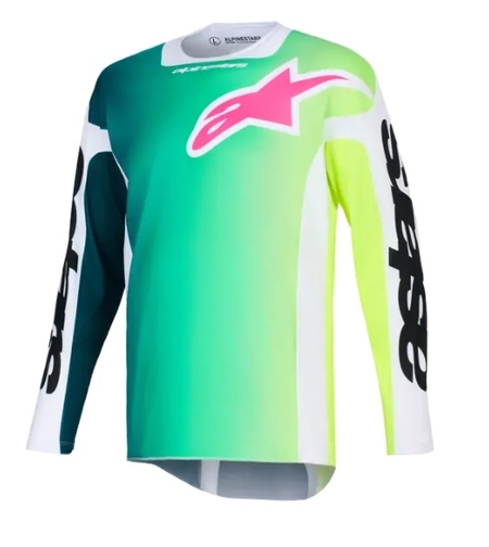 Мотокрос джърси Alpinestars Racer Portl GREEN/WHITE/BLACK
